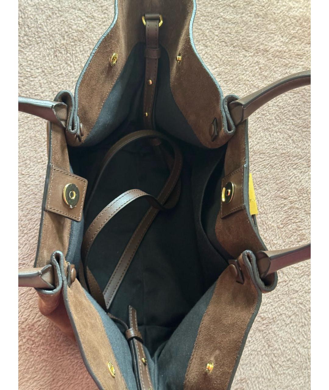 DEMELLIER Коричневая замшевая сумка тоут, фото 4