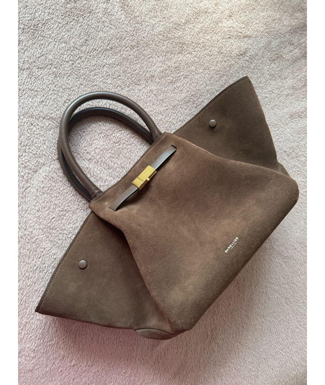 DEMELLIER Коричневая замшевая сумка тоут, фото 7