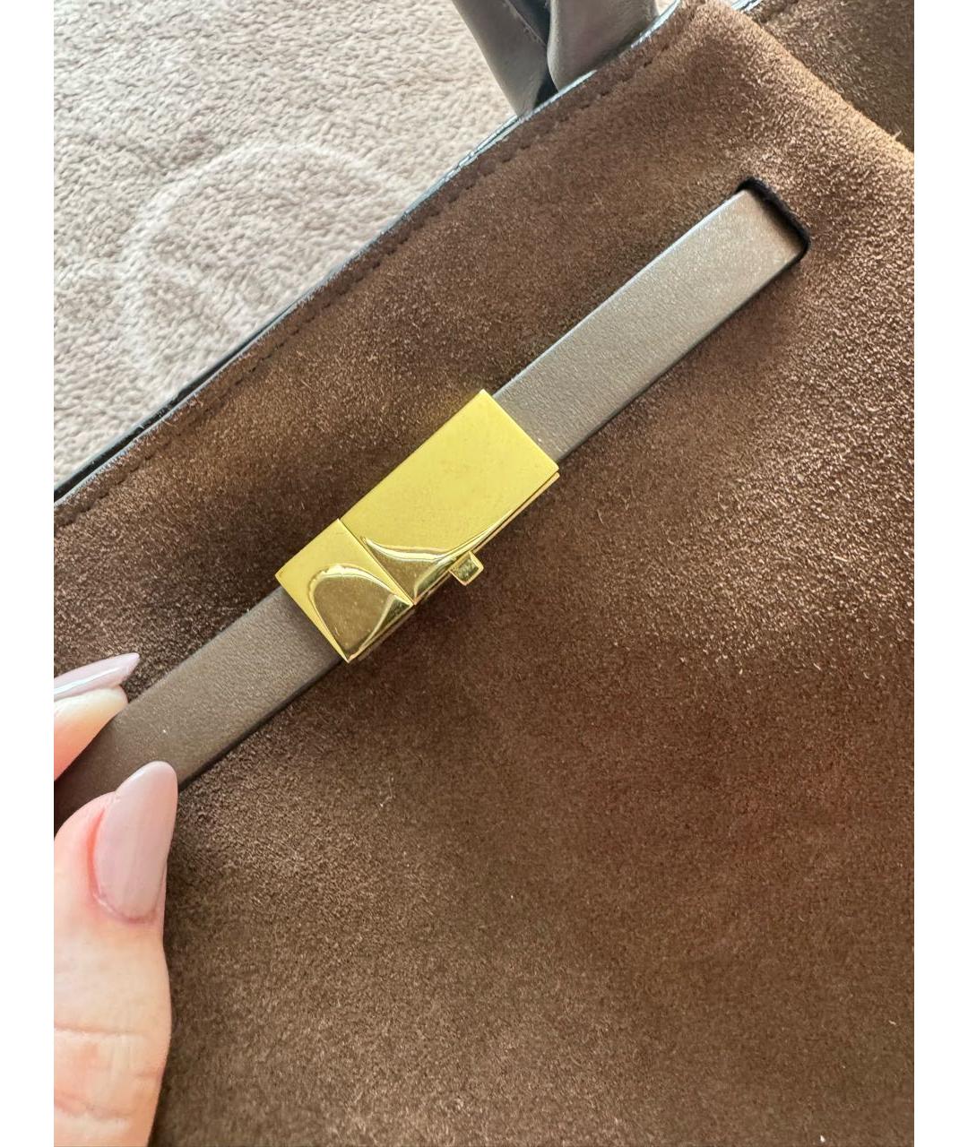 DEMELLIER Коричневая замшевая сумка тоут, фото 2