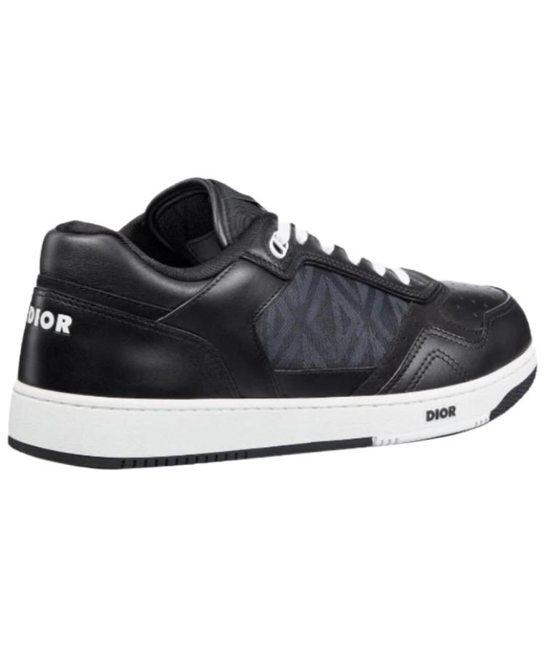 CHRISTIAN DIOR Черные кожаные низкие кроссовки / кеды, фото 3