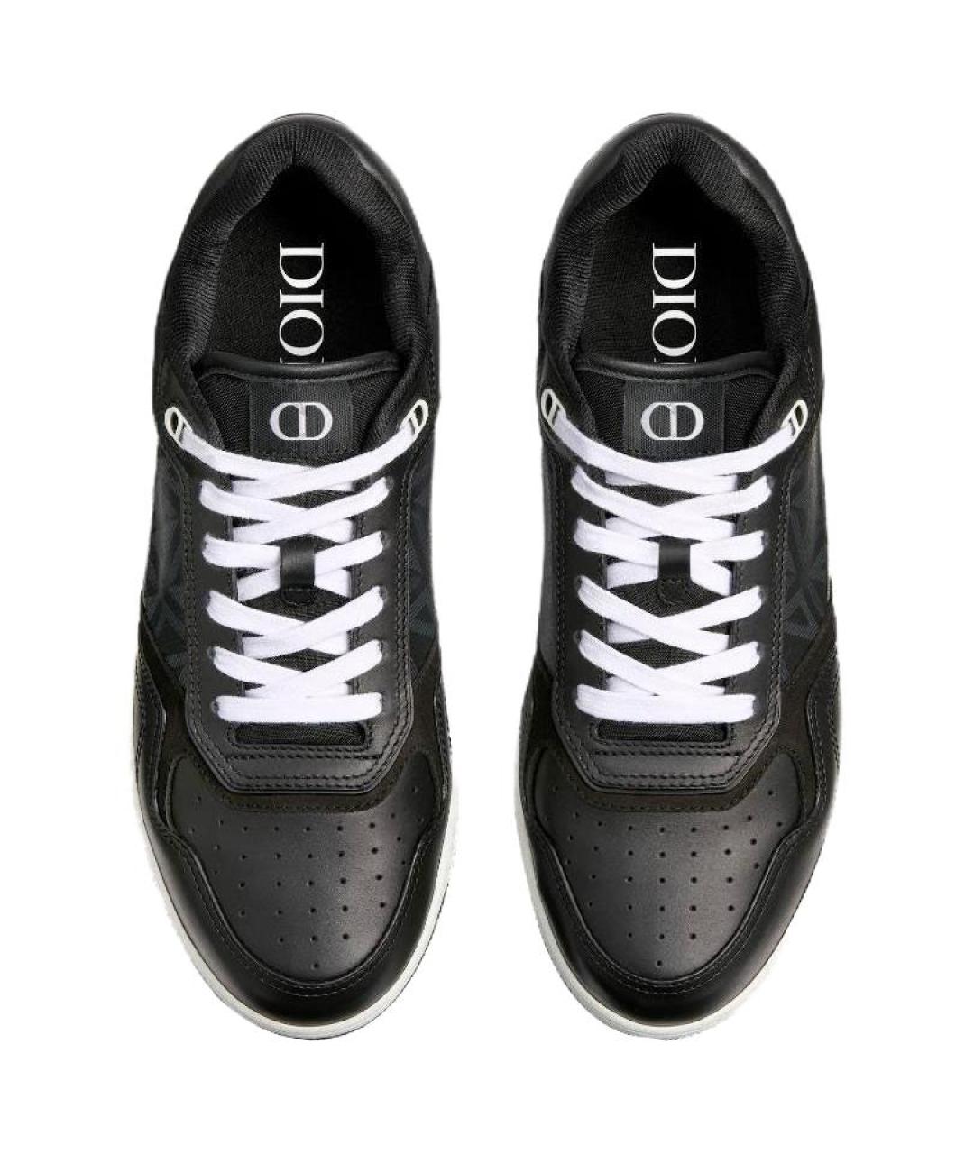 CHRISTIAN DIOR Черные кожаные низкие кроссовки / кеды, фото 4