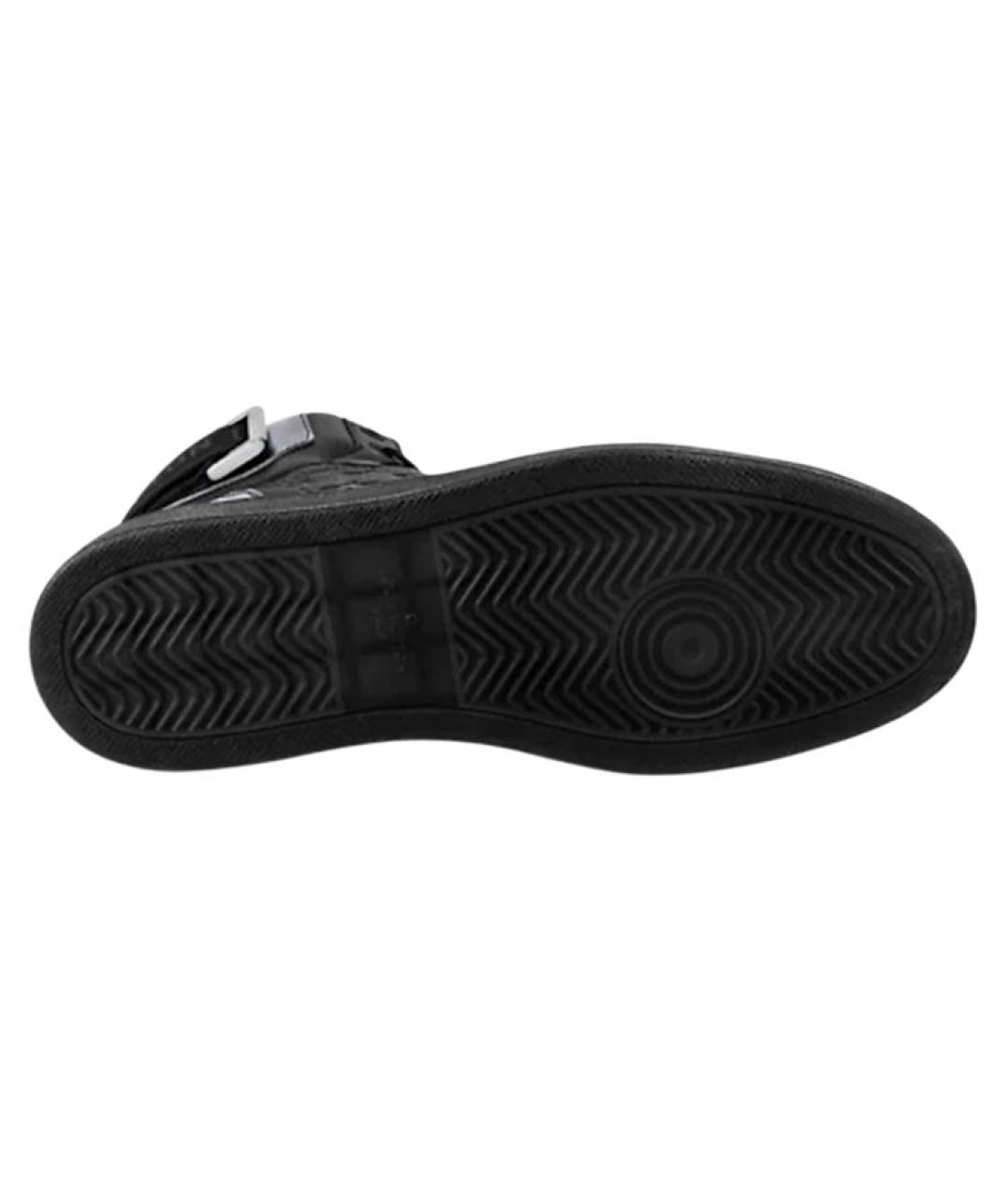 LOUIS VUITTON Черные кожаные высокие кроссовки / кеды, фото 5