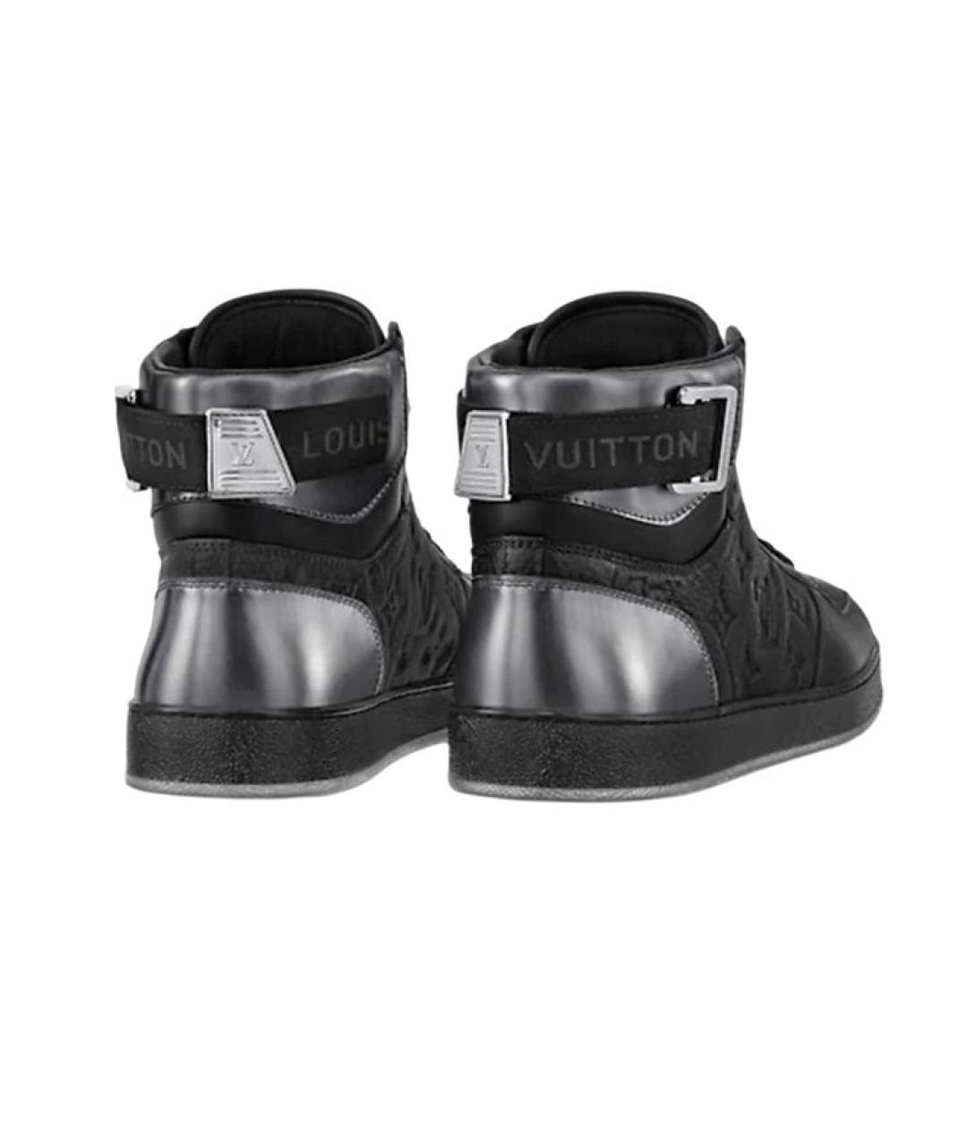 LOUIS VUITTON Черные кожаные высокие кроссовки / кеды, фото 4
