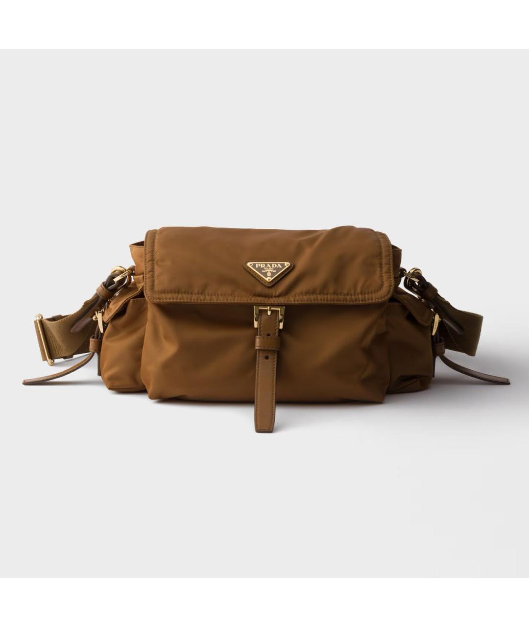 PRADA Коричневая тканевая сумка через плечо, фото 5