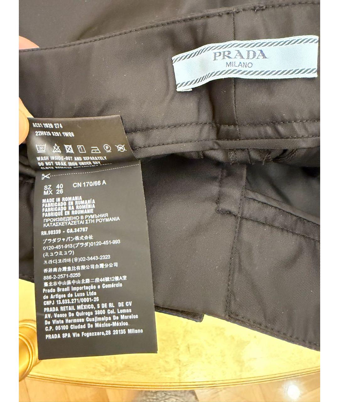 PRADA Черные полиамидовые шорты, фото 4