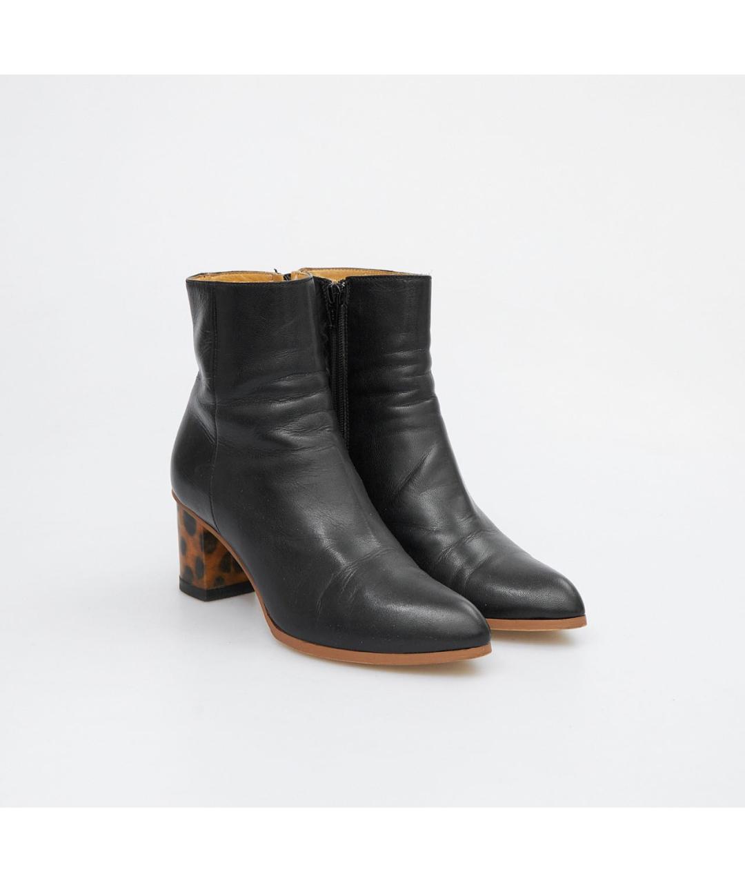 MM6 MAISON MARGIELA Черные кожаные ботильоны, фото 2