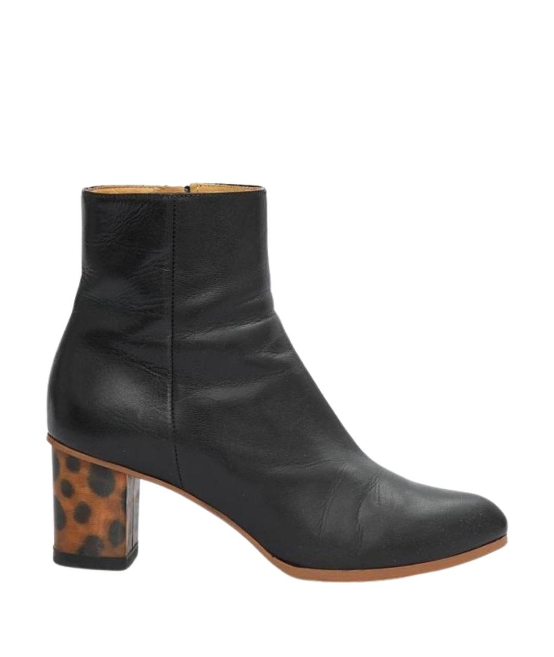 MM6 MAISON MARGIELA Черные кожаные ботильоны, фото 1