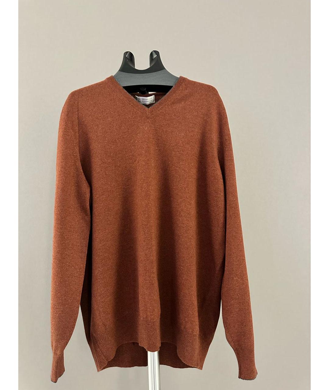 BRUNELLO CUCINELLI Коричневый кашемировый джемпер / свитер, фото 6