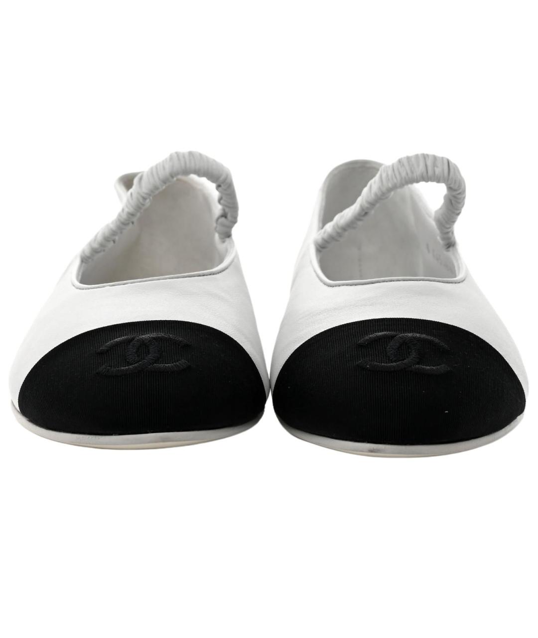 CHANEL Белые кожаные балетки, фото 4