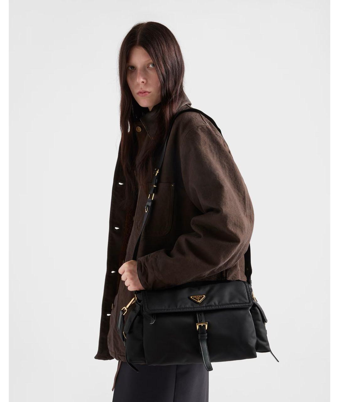 PRADA Черная тканевая сумка через плечо, фото 2