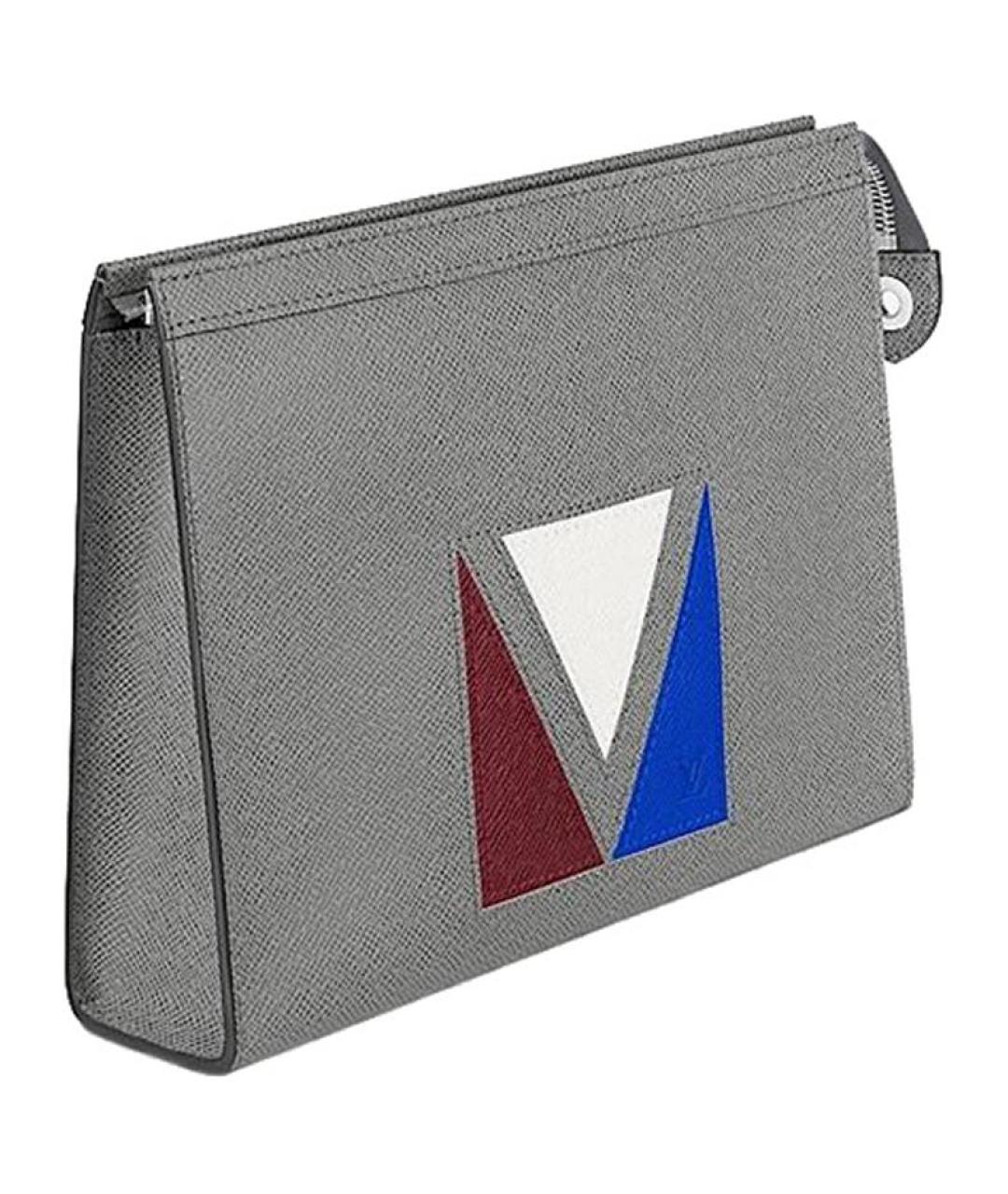 LOUIS VUITTON Серая кожаная папка для документов, фото 2