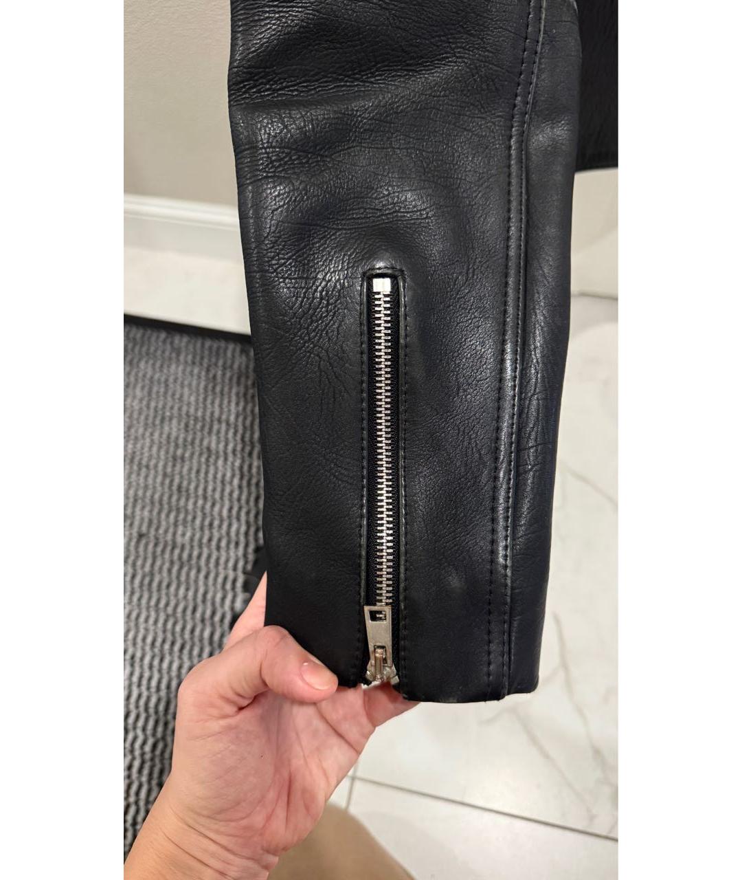 MAJE Черная кожаная куртка, фото 5