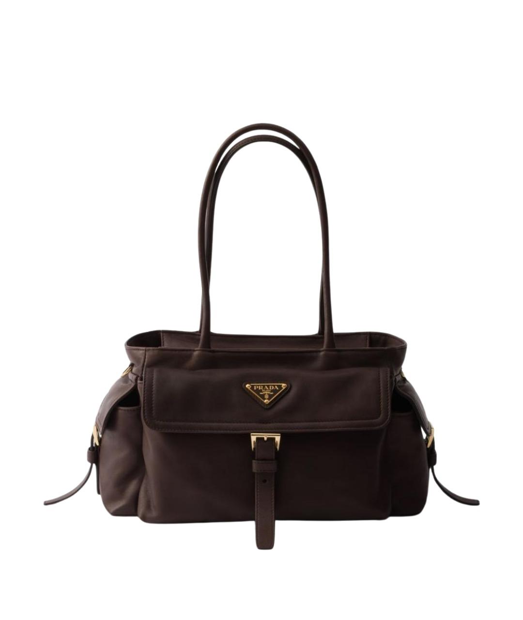 PRADA Коричневая кожаная сумка тоут, фото 1