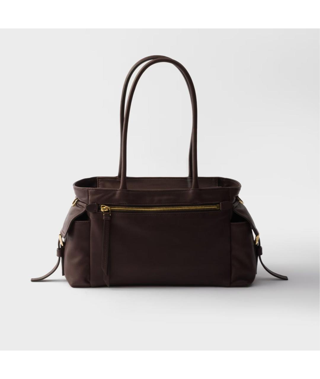 PRADA Коричневая кожаная сумка тоут, фото 4