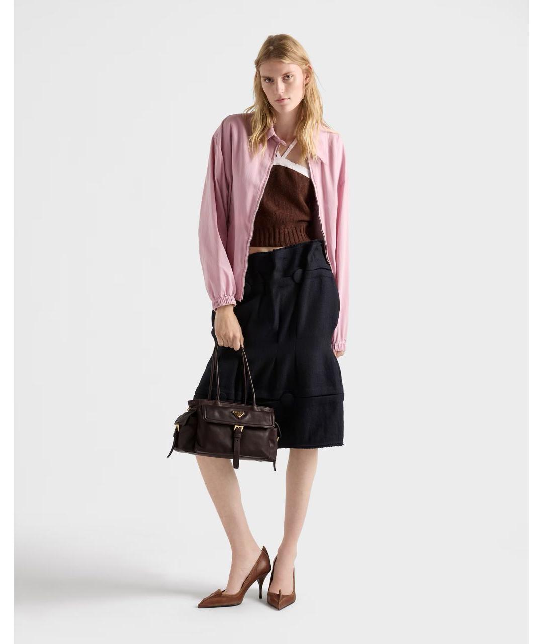 PRADA Коричневая кожаная сумка тоут, фото 6