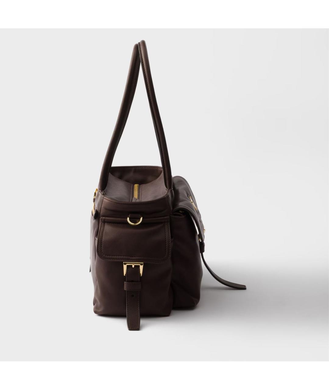 PRADA Коричневая кожаная сумка тоут, фото 5