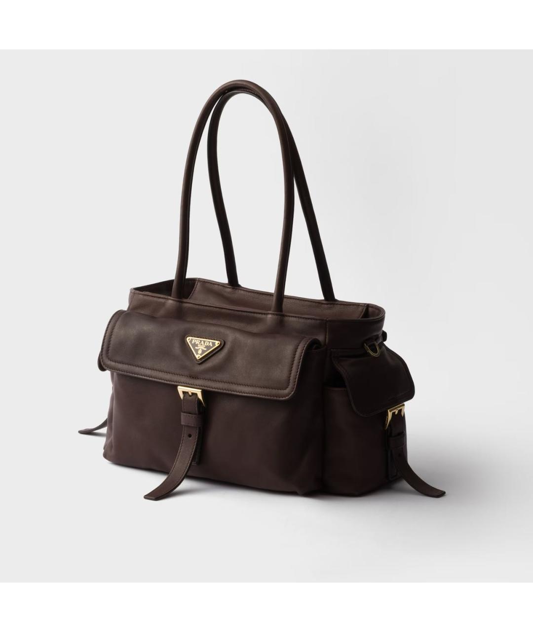 PRADA Коричневая кожаная сумка тоут, фото 3