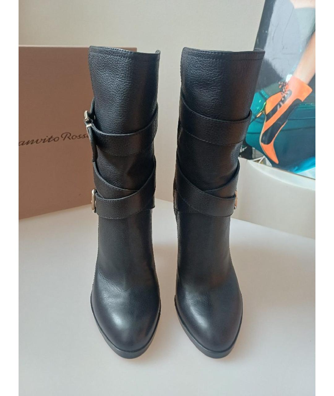 GIANVITO ROSSI Черные кожаные сапоги, фото 7