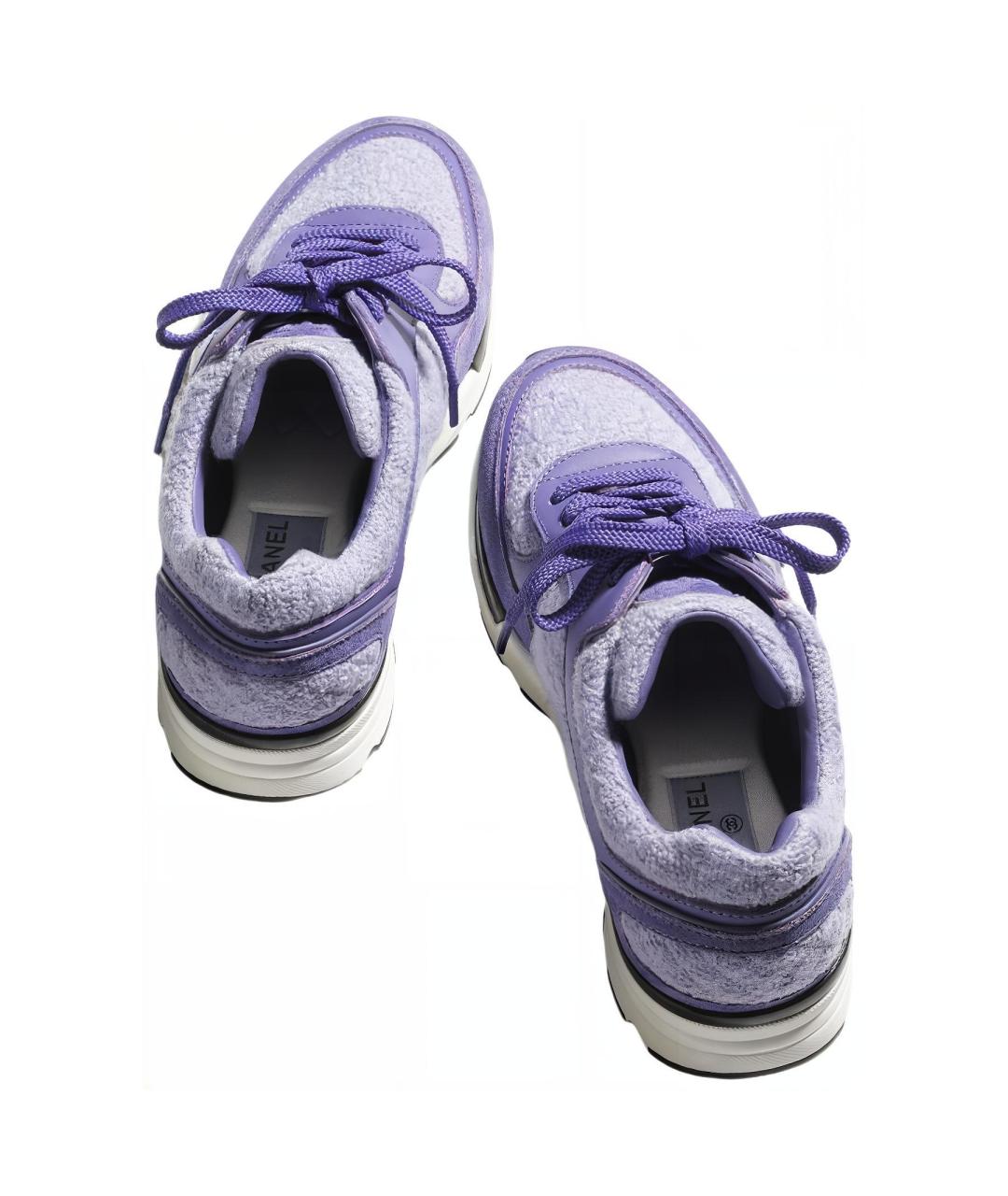 CHANEL Фиолетовые замшевые кроссовки, фото 5