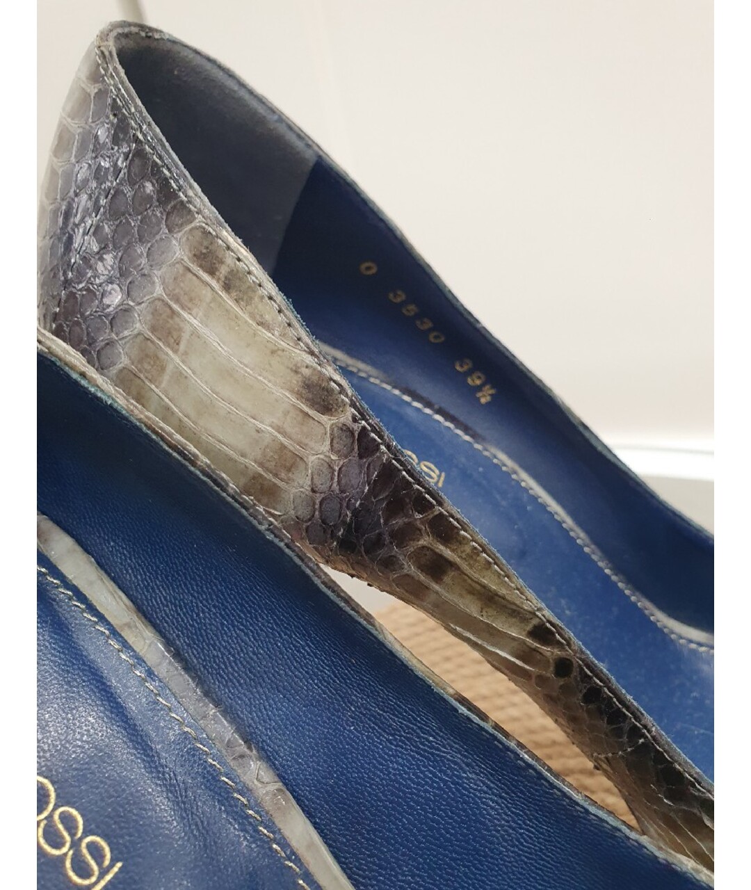 SERGIO ROSSI Серые туфли из экзотической кожи, фото 6