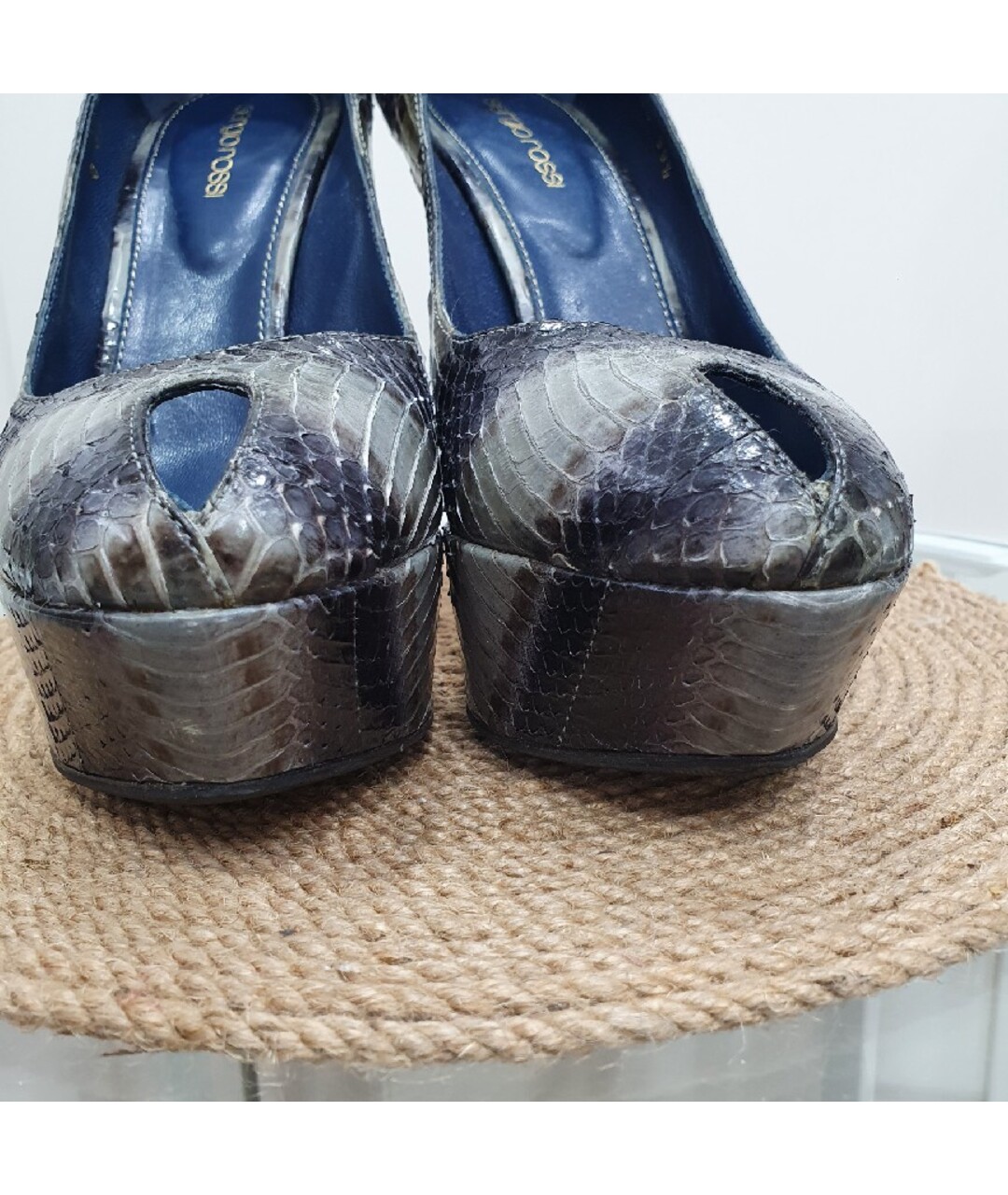 SERGIO ROSSI Серые туфли из экзотической кожи, фото 5