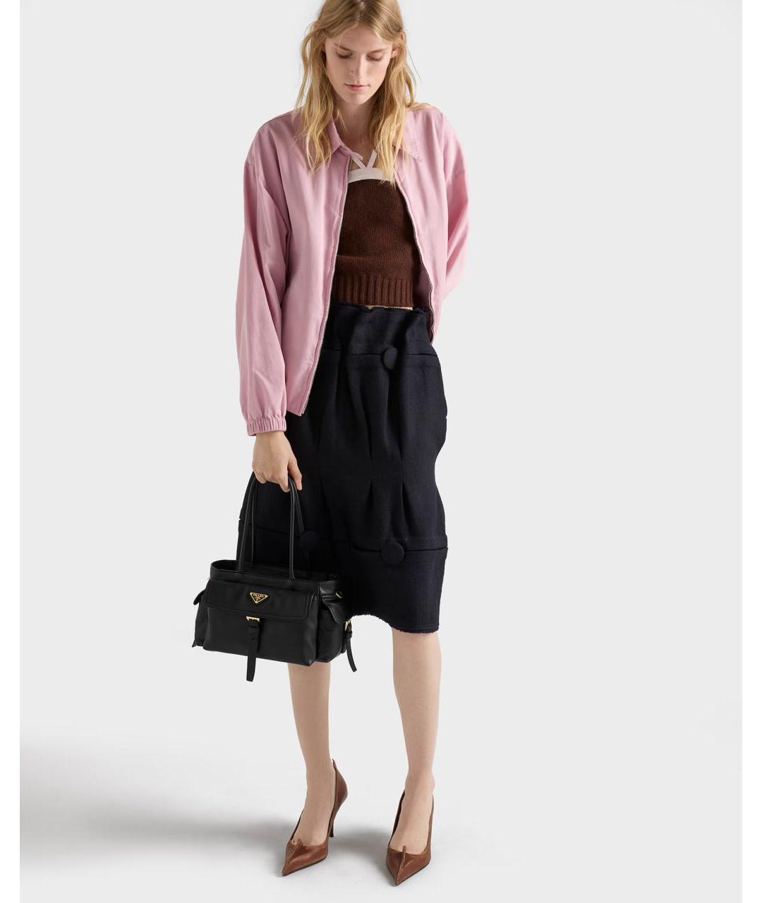 PRADA Черная кожаная сумка тоут, фото 2