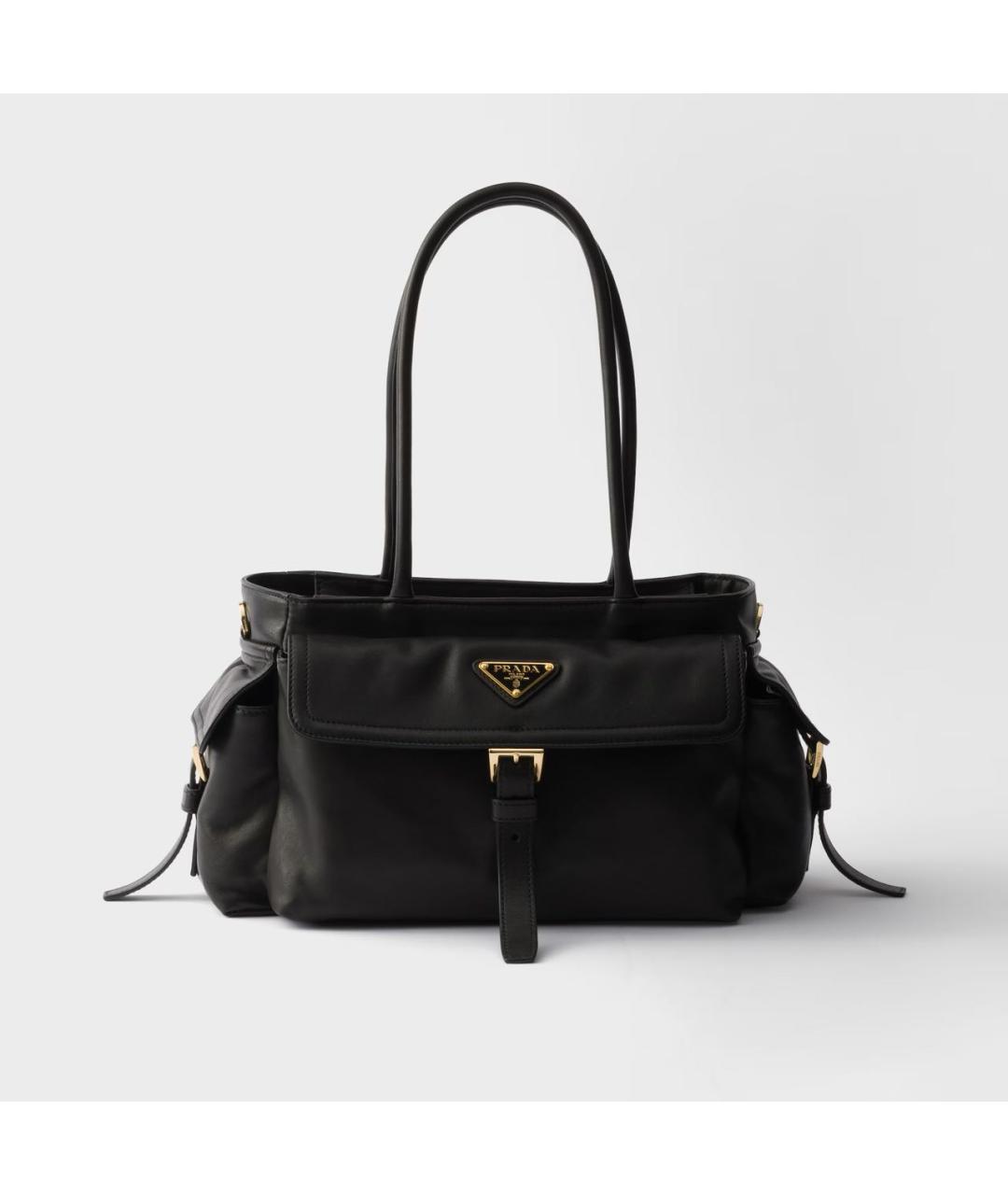 PRADA Черная кожаная сумка тоут, фото 5