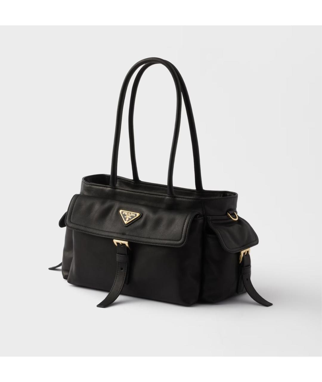 PRADA Черная кожаная сумка тоут, фото 3