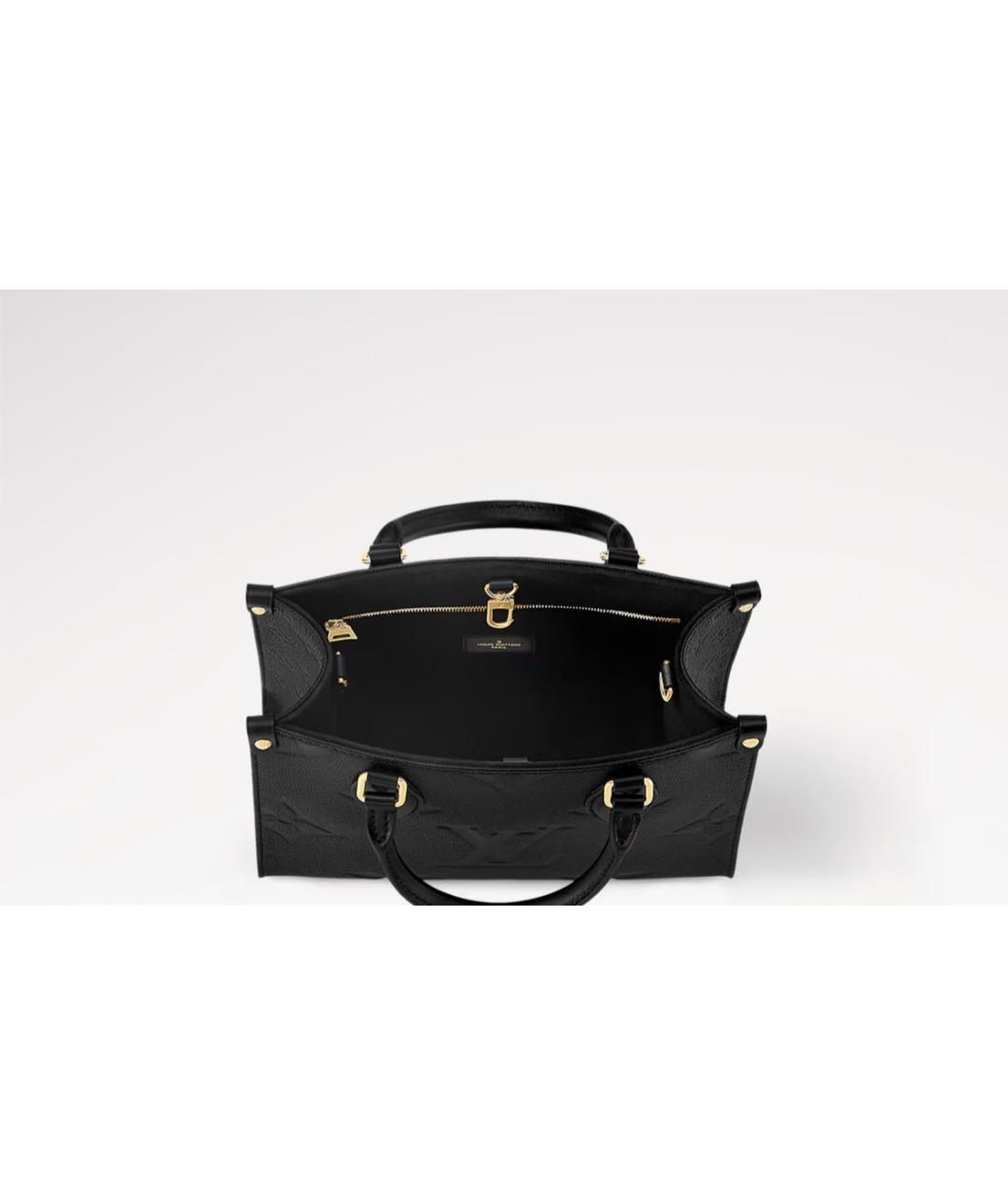 LOUIS VUITTON Черная кожаная сумка тоут, фото 3