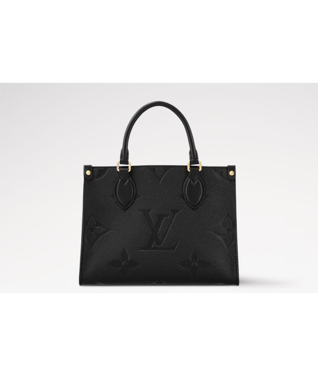 LOUIS VUITTON Черная кожаная сумка тоут, фото 4