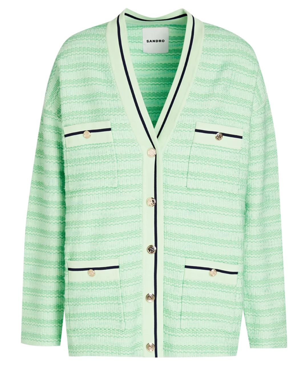 SANDRO Салатовый шерстяной кардиган, фото 1