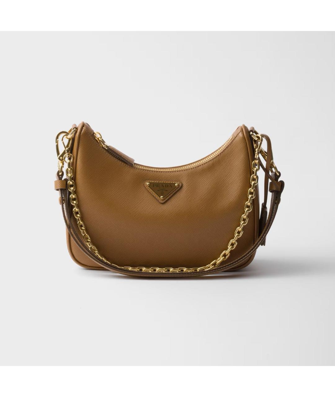PRADA Коричневая кожаная сумка через плечо, фото 4