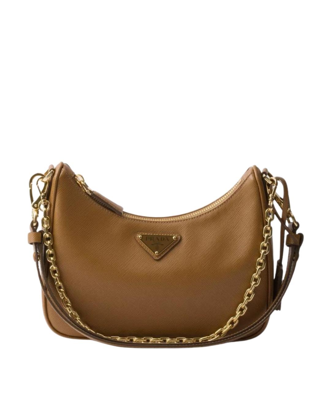PRADA Коричневая кожаная сумка через плечо, фото 1