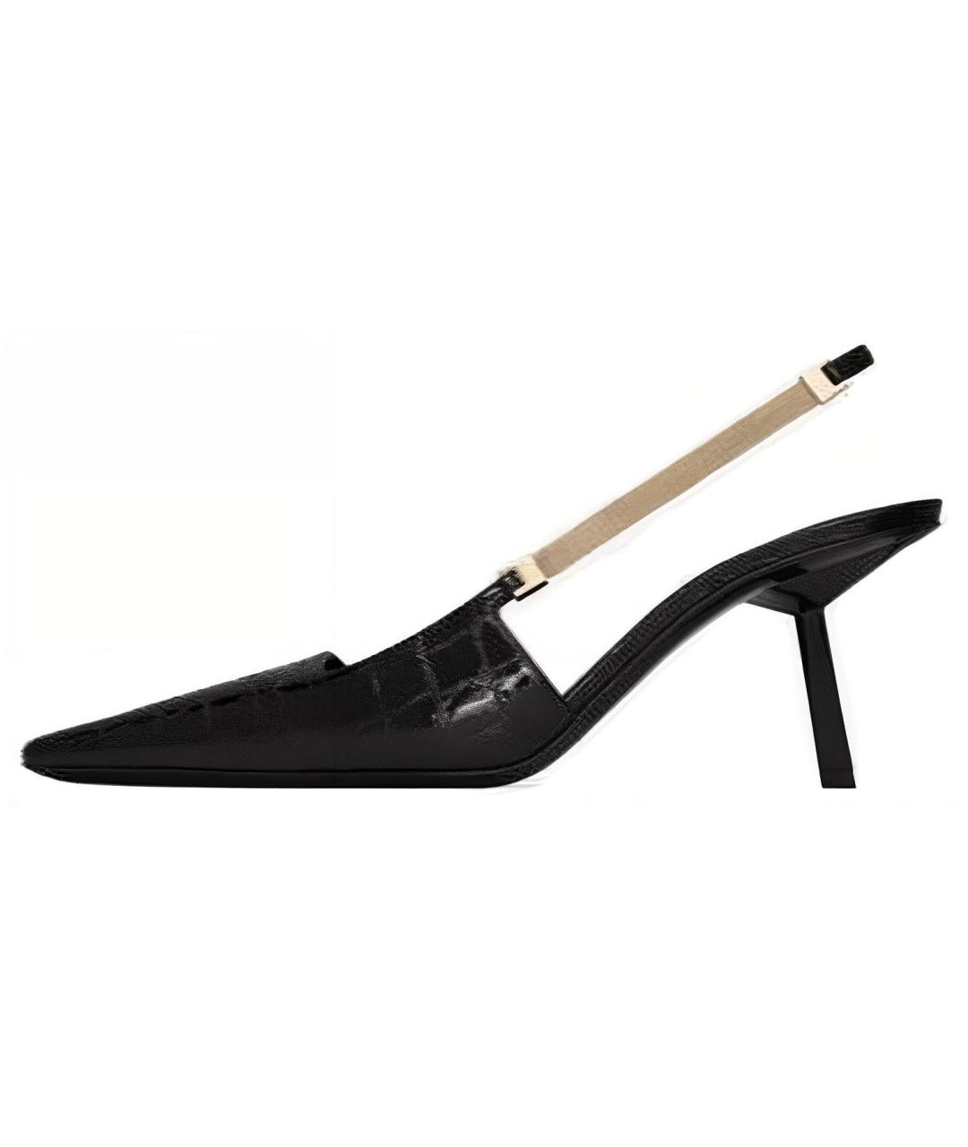 SAINT LAURENT Черные кожаные туфли, фото 2