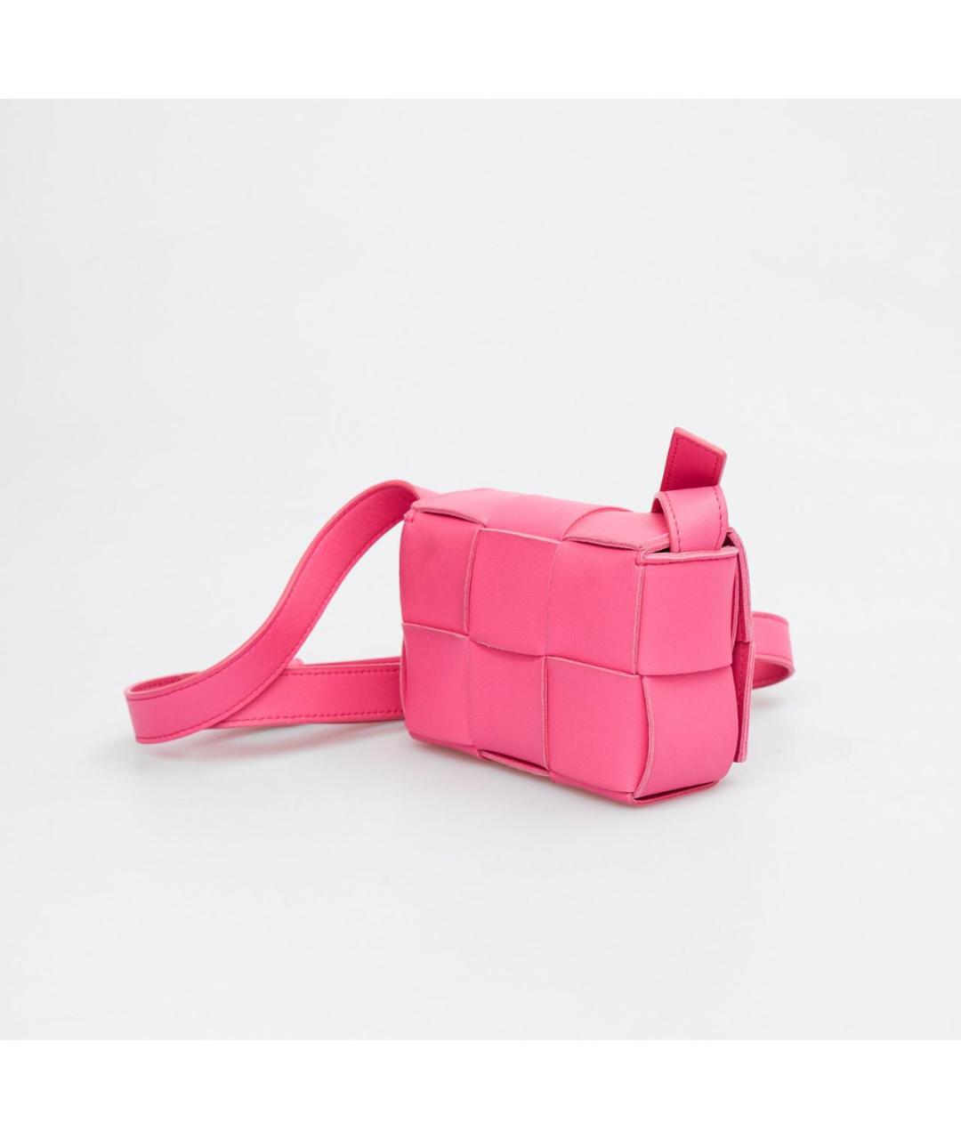 BOTTEGA VENETA Розовая кожаная сумка через плечо, фото 2