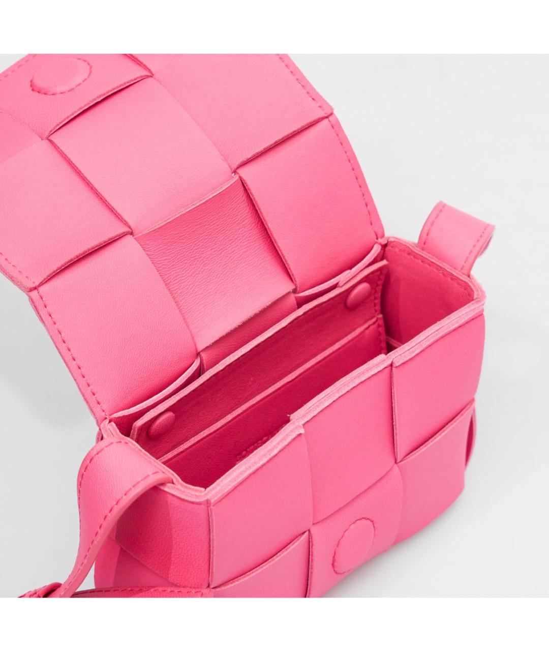 BOTTEGA VENETA Розовая кожаная сумка через плечо, фото 4