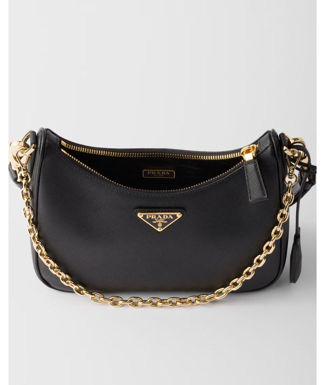 PRADA Черная кожаная сумка через плечо, фото 4
