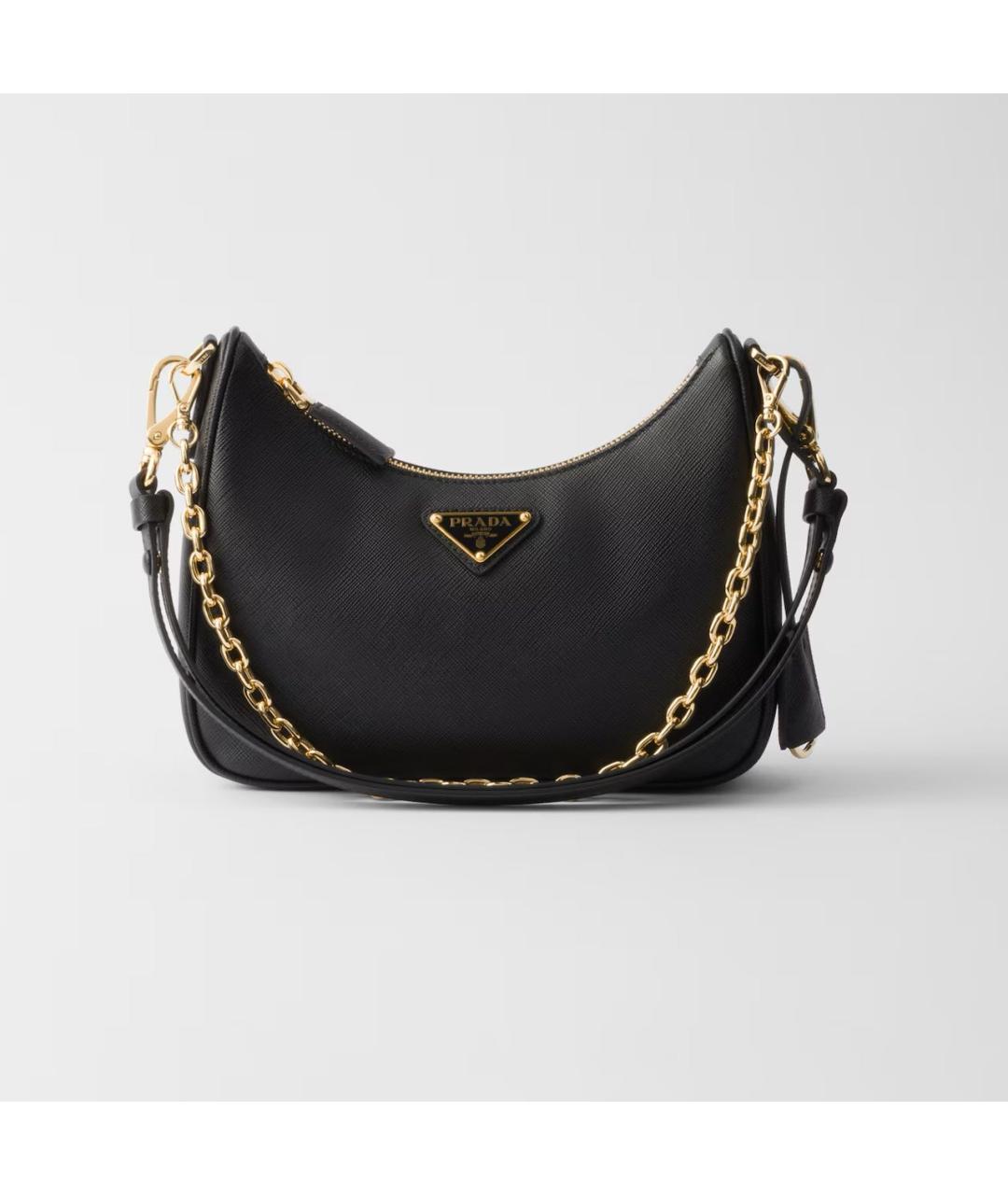 PRADA Черная кожаная сумка через плечо, фото 6