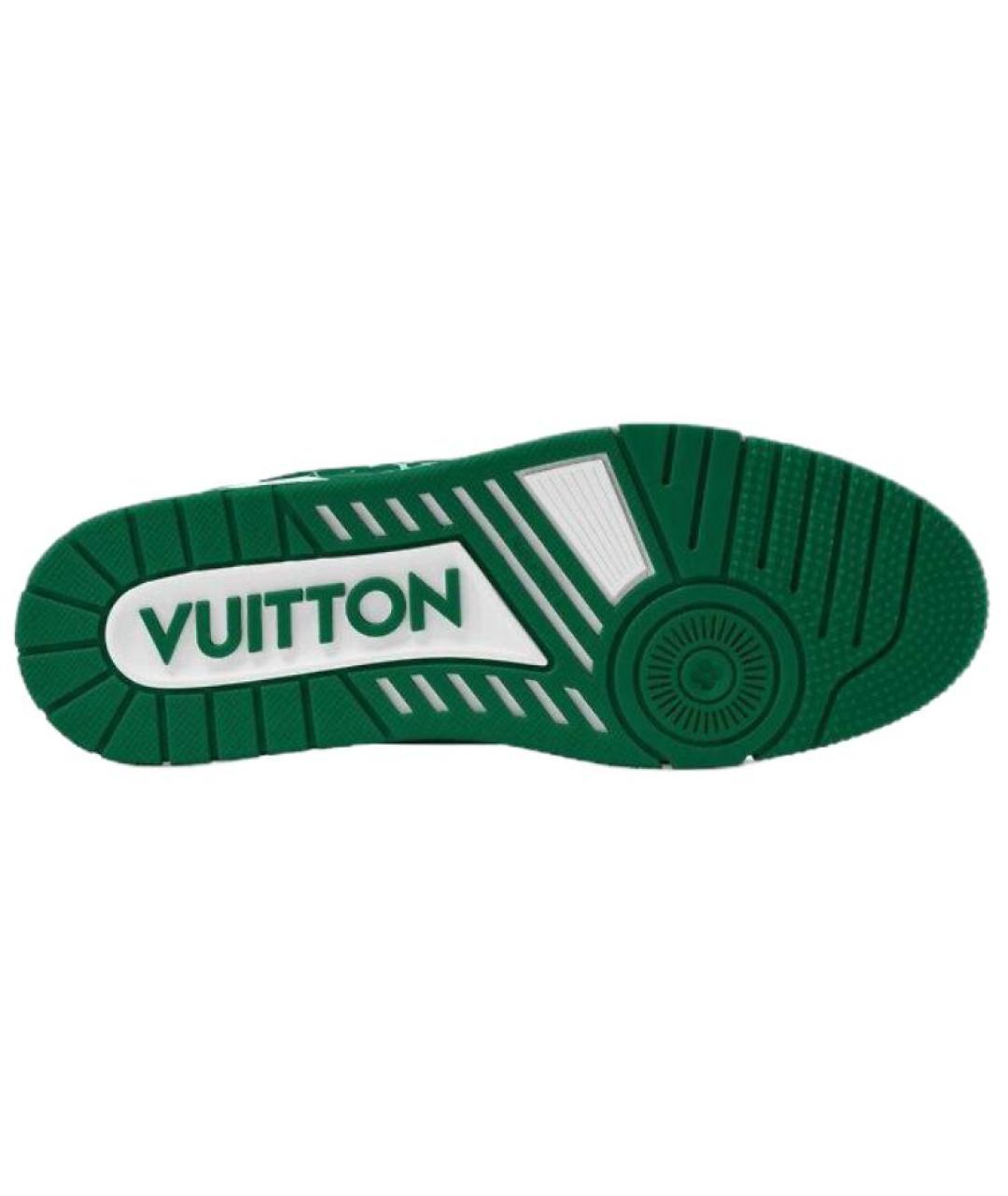 LOUIS VUITTON Зеленые кожаные низкие кроссовки / кеды, фото 6