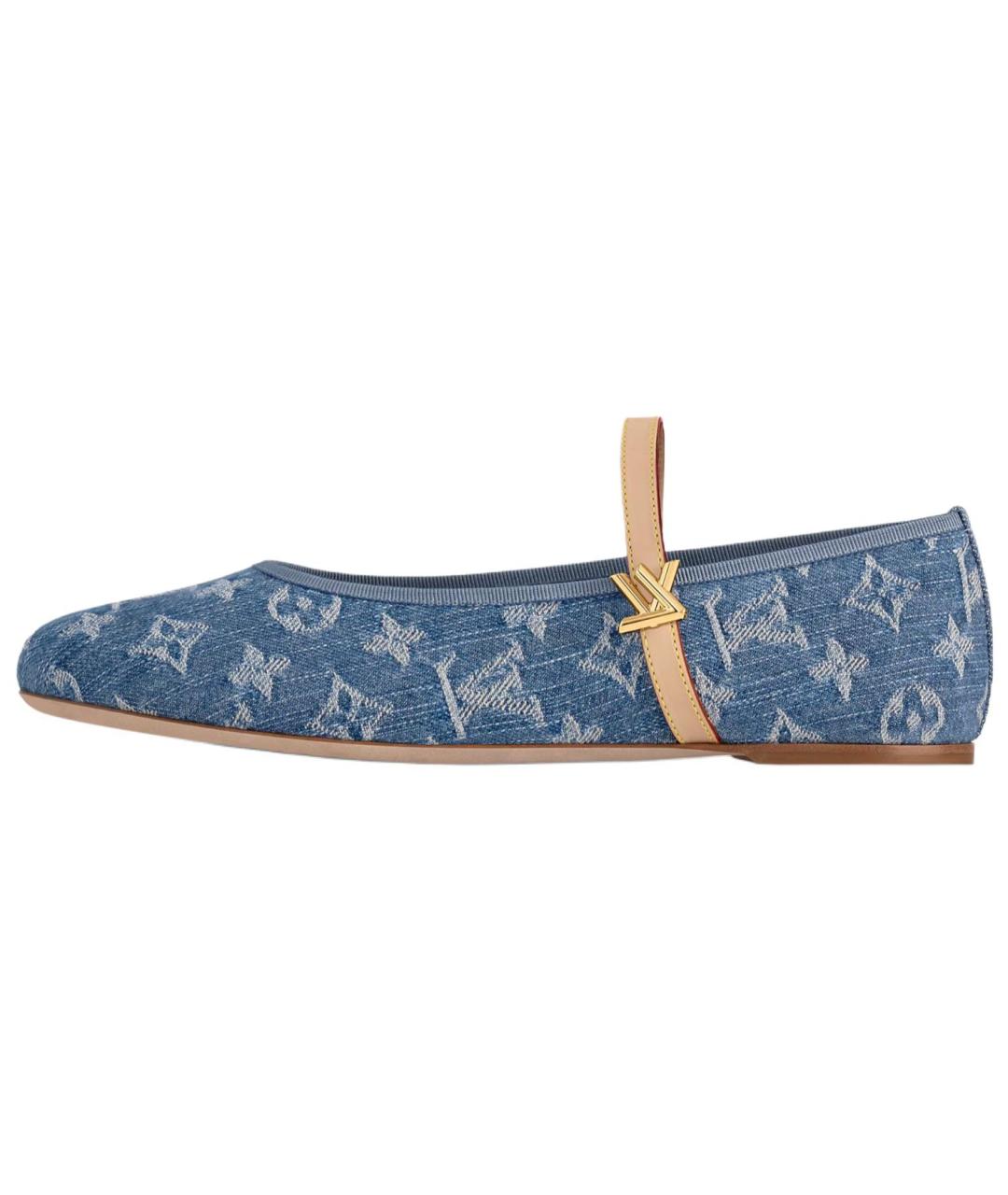 LOUIS VUITTON Синие текстильные балетки, фото 6