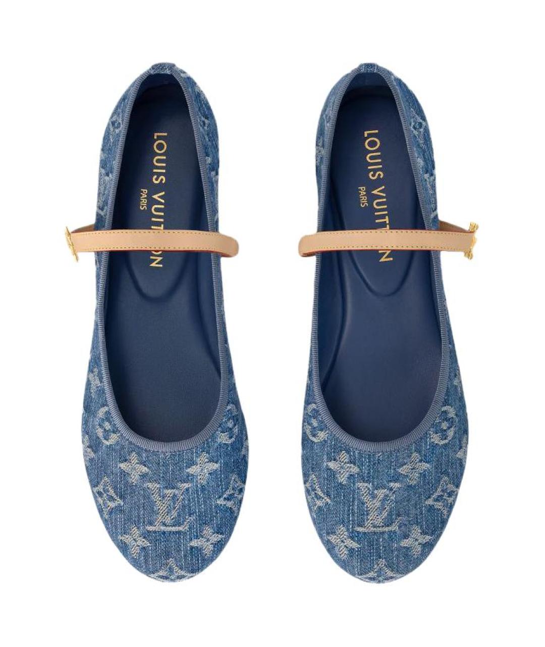 LOUIS VUITTON Синие текстильные балетки, фото 4