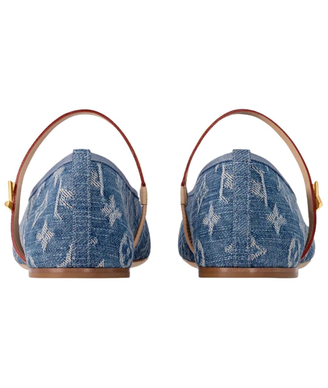 LOUIS VUITTON Синие текстильные балетки, фото 5
