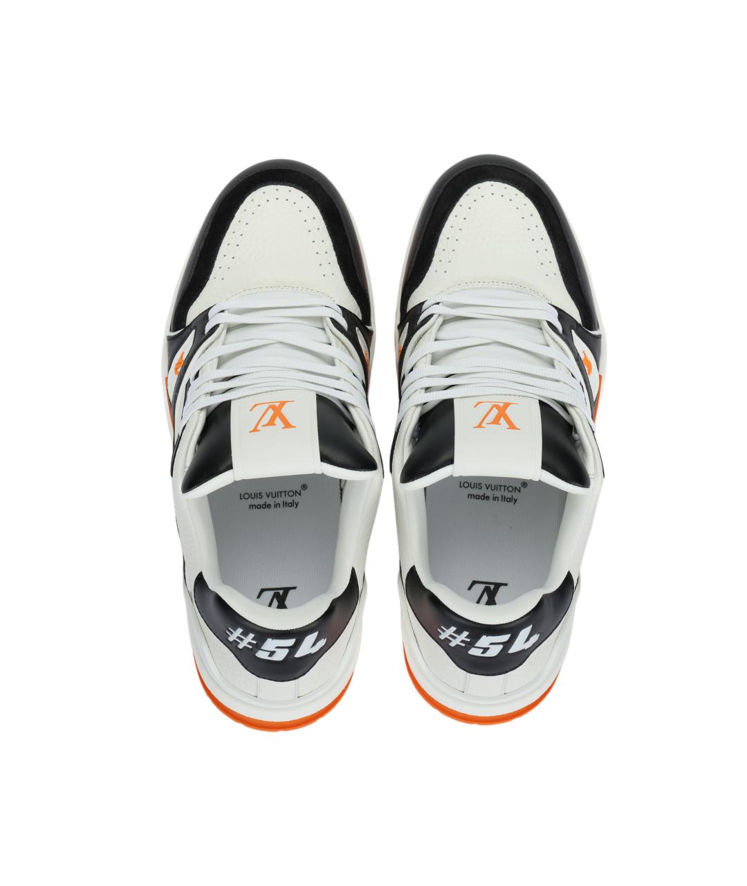 LOUIS VUITTON Оранжевое кожаные низкие кроссовки / кеды, фото 3