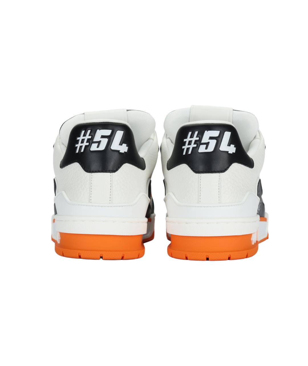 LOUIS VUITTON Оранжевое кожаные низкие кроссовки / кеды, фото 4