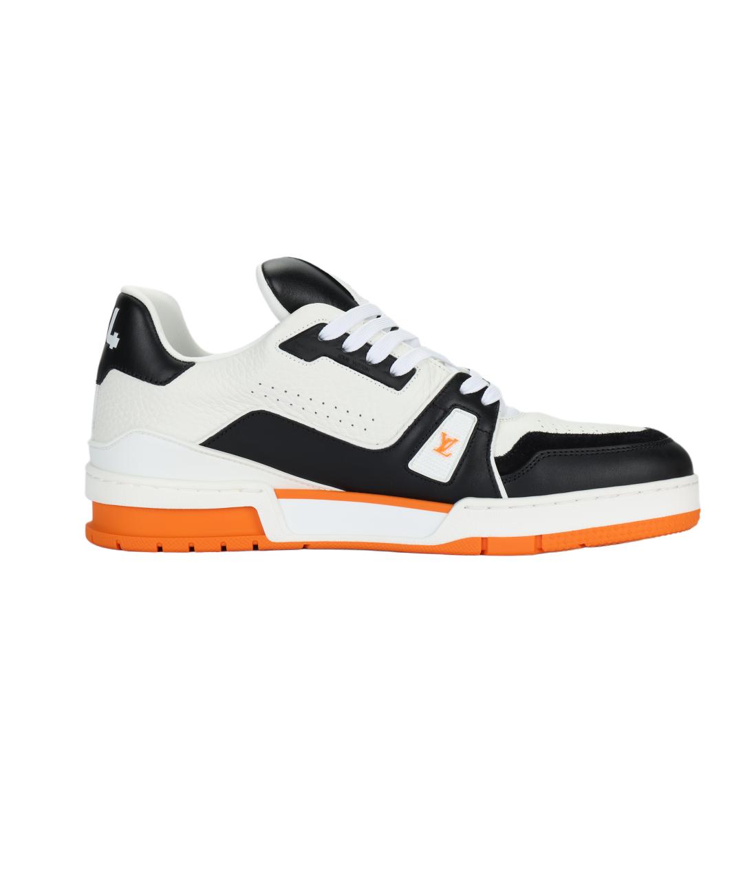 LOUIS VUITTON Оранжевое кожаные низкие кроссовки / кеды, фото 1