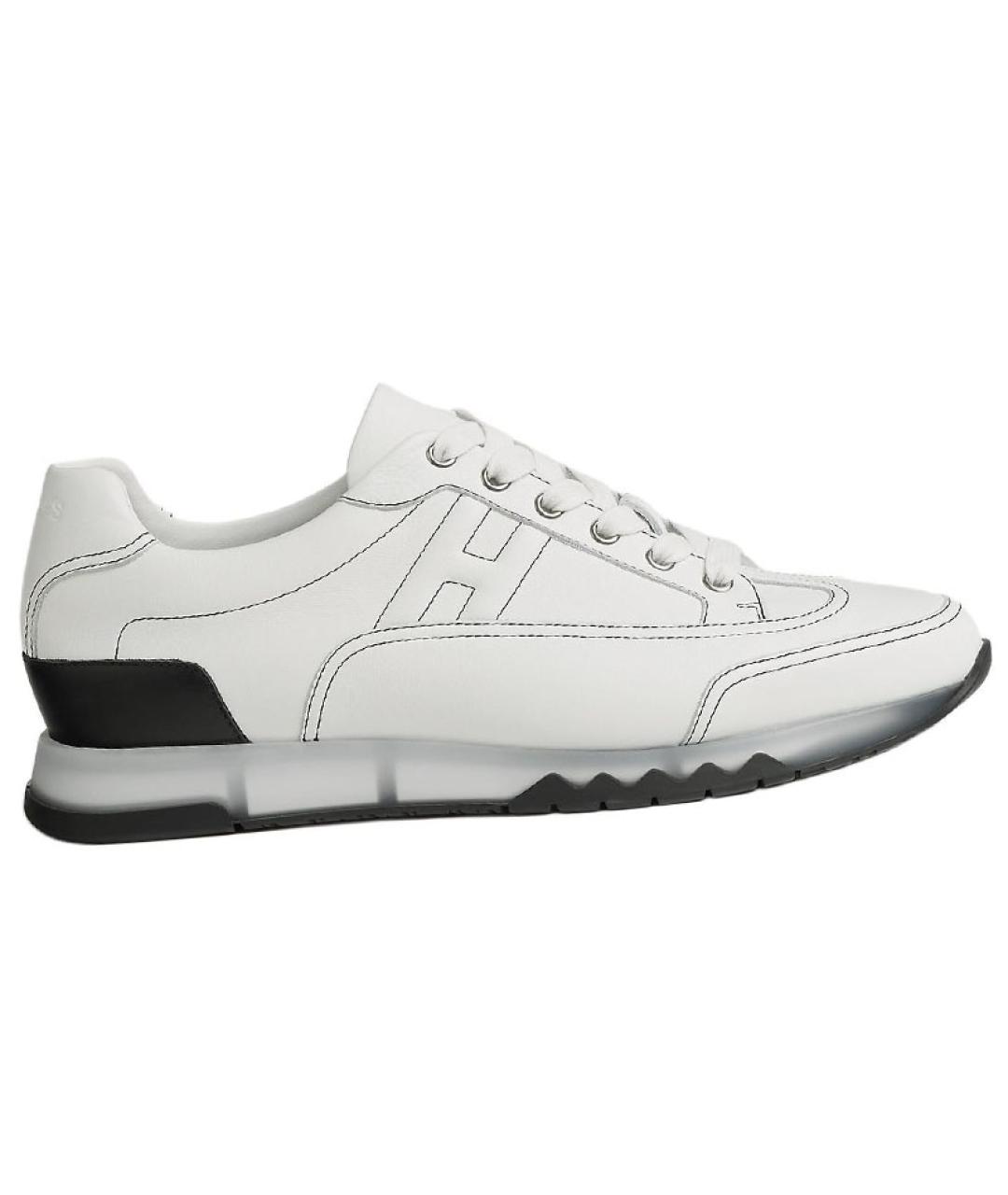 HERMES Белые кожаные низкие кроссовки / кеды, фото 2