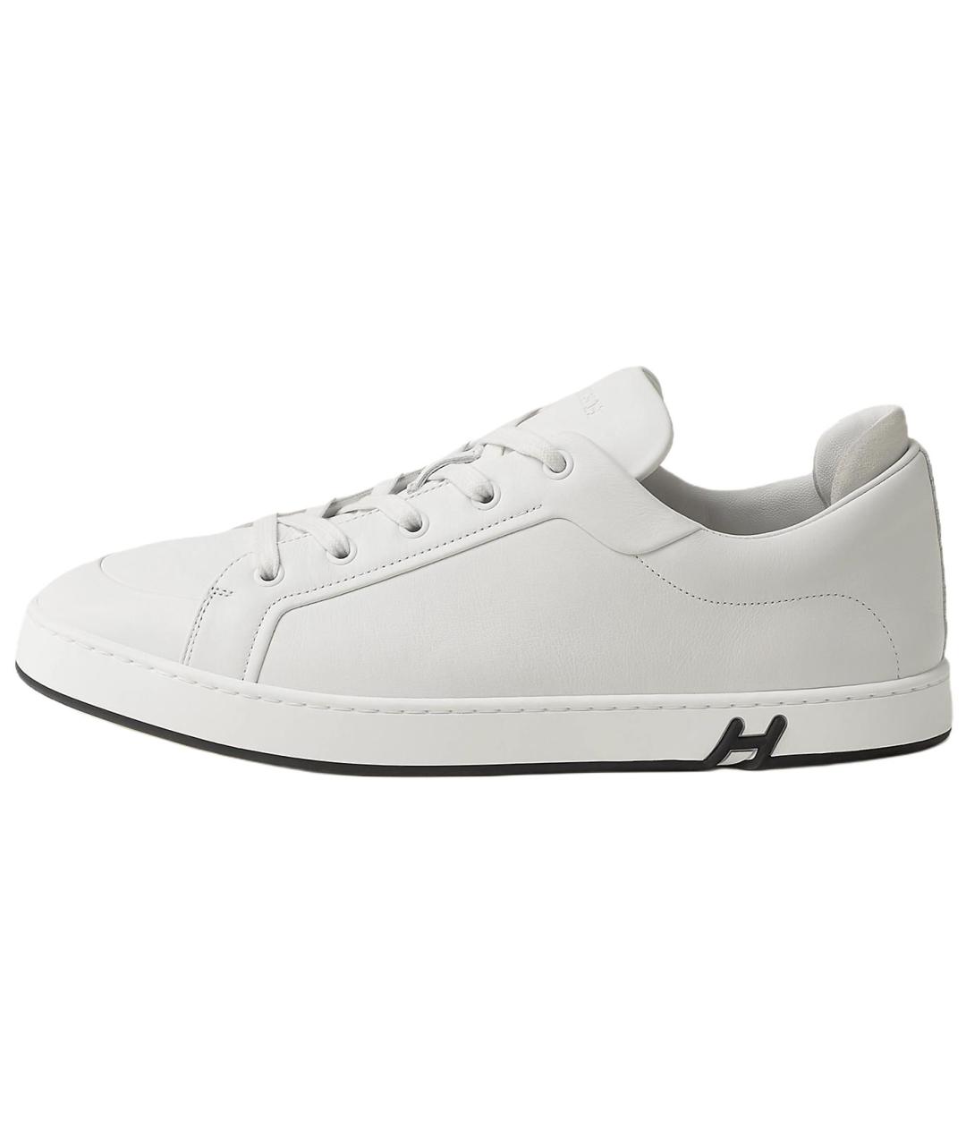 HERMES Белые кожаные низкие кроссовки / кеды, фото 2