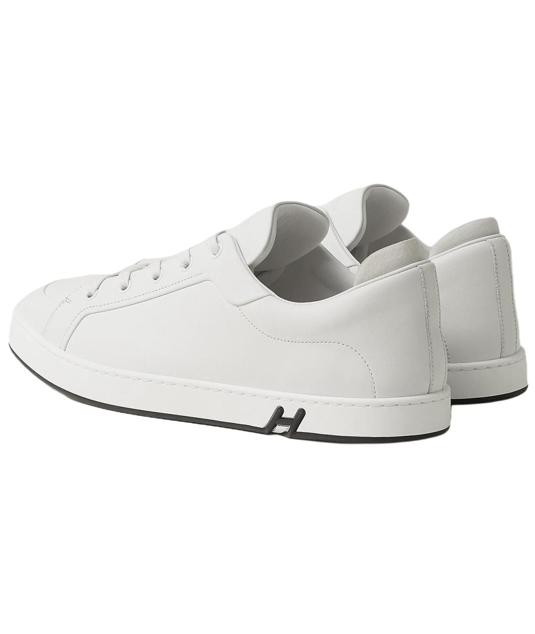 HERMES Белые кожаные низкие кроссовки / кеды, фото 3