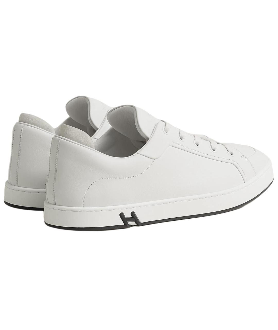 HERMES Белые кожаные низкие кроссовки / кеды, фото 4