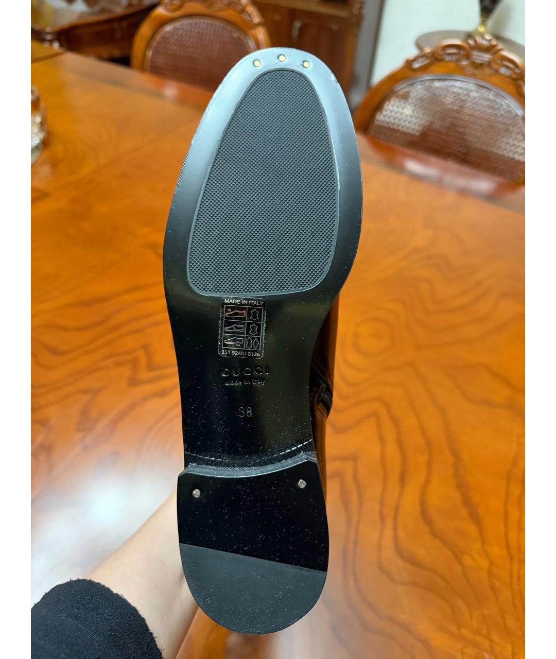 GUCCI Черные кожаные полусапоги, фото 4